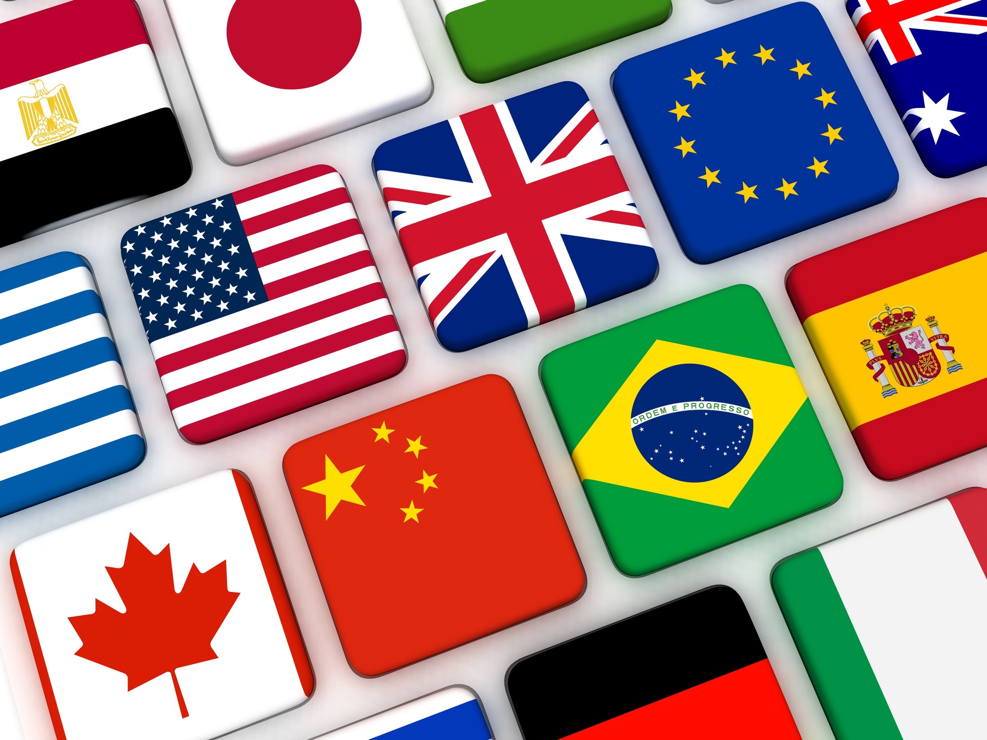 World flags keyboard internet travel